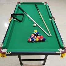 Adjustable Height Mini Pool Table Set â Folding Billiards Table with Iron Frame