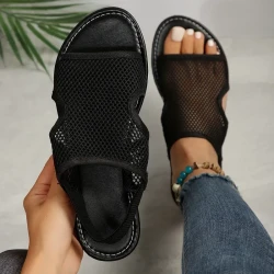 BreezeFlex Mesh Sandals: Summer Casual Breathable Flats for Women & Men