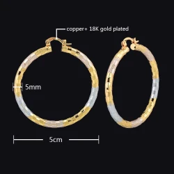 Simple Gold Alloy Earrings for Women