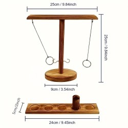 Toss the Ring Game - Wooden Toy and Interactive Board Game for Family Fun