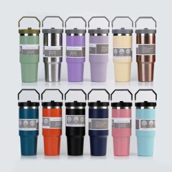 Portable Stainless Steel Travel Sports Water Bottle with Handle and Cover