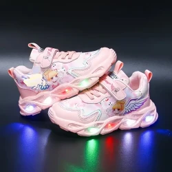 Girls Adorable Cartoon Low Top Sneakers - Breathable, Anti-Slip, & Light-Up Design for Fun Outdoor Running & Walking - Perfect for Autumn Adventures