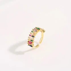 Radiant Spectrum Adjustable Gemstone Ring