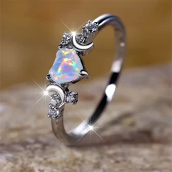 Celestial Heart Opal Ring