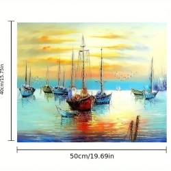 Fishing Boat at Dusk Paint By Numbers Kit