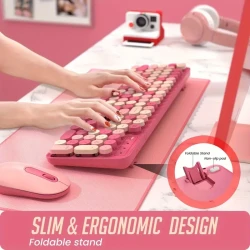 Rose Pink Wireless Keyboard & Mouse Combo