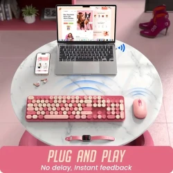 Rose Pink Wireless Keyboard & Mouse Combo