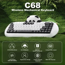 YUNZII C68 Panda Wireless Mechanical Keyboard