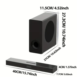 Sound Bar with Subwoofer - 3D Surround Sound System for Home Theater