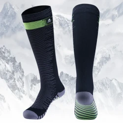 LEAKDRY Merino Wool Thermal-lite Waterproof Socks Knee High Black&Green