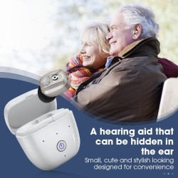 MoreHope Mini Invisible Digital Hearing Aids - Wireless Hearing Amplifier with Rechargeable Box