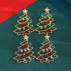 Christmas Earrings With Christmas Tree Colorful Zircon Christmas Tree Earrings For Women Personality Earrings Party Jewelry Christmas Gift