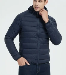 Lightweight Hooded Coat Winter Warm Solid Color Zipper Jacket