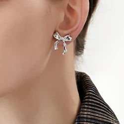 Simple Bow Earrings Fashionable and Versatile Style