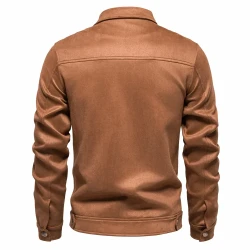 Men's Fashion Suede Lapel Zipper Jacket