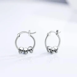 Retro Halloween Skull Ear Clip Earrings