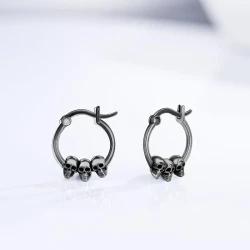 Retro Halloween Skull Ear Clip Earrings