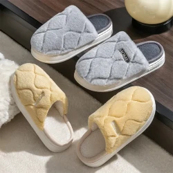 Plush Slippers Winter For Women Indoor Floor Bedroom Home Slipper