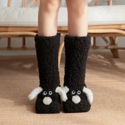 Cute Cartoon Dog Floor Socks Winter Warm Non-slip Plush Socks