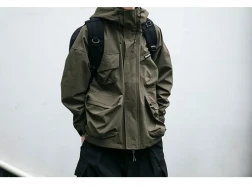 Hooded Jacket Men's Loose Three-dimensional Pocket Functional Windproof Jacket Casual Clothing