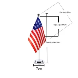 Elegant Single Pole Metal Desktop Flag Holder