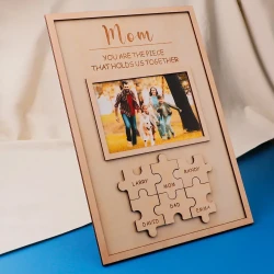 Personalized Wooden Puzzle Frame – Mother's Day Gift