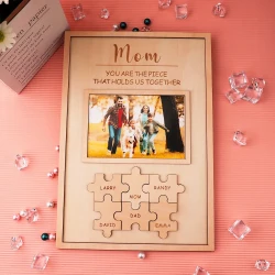 Personalized Wooden Puzzle Frame – Mother's Day Gift