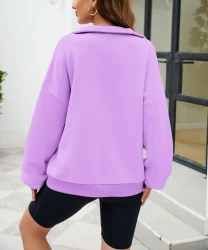 Y2K Solid Color Stand Collar With Pocket Zipper Sweatshirt Casual Sports Loose Top Women's Clothing