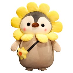 25cm Kawaii Penguin Plush Toys - Lovely Penguin Turn to Dinosaur Sunflower Dolls