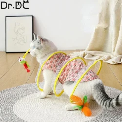 Folded Cat Tunnel S Type Cats Tunnel Spring Toy Cat Supplies