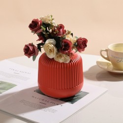 Imitation Ceramic Flower Vase - Solid Color Nordic Style Flower Pot Basket for Living Room Decoration