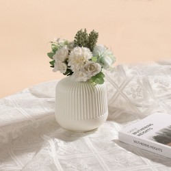 Imitation Ceramic Flower Vase - Solid Color Nordic Style Flower Pot Basket for Living Room Decoration