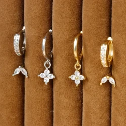 Studded Diamond Stacked Earring Set