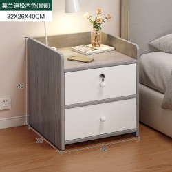 Modern Small Bedside Table Drawer with Lock - Nordic Minimalist Bedside Cabinet Storage Nightstands for Bedroom Furniture