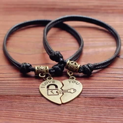 Lock and Key Love Bracelet Set