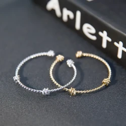 Twisted Rope Knot Adjustable Bangle Bracelet