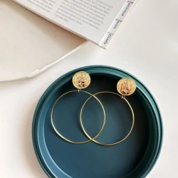 Vintage Coin Statement Hoop Earrings