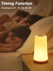 LED Night Light - 13 Color Changing RGB Table Lamp with Remote Control and Touch, Rechargeable Dimmable Bedside Light