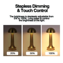 LED Table Lamp - 3 Colors Options Modernist Art Deco Lamp, Touch Control Cordless Chargeable LED Desk Lamp for Home Decor