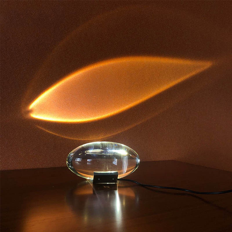 LED Crystal Eye of the Sky Table Lamp - Italian Designer Bedside Lamp for Living Room, Bedroom Decor, Night Light Projector Gift