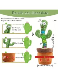 1pc Dancing Talking Cactus Toy - Singing and Mimicking for Babies and Kids