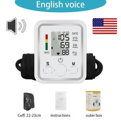 Medical Digital Arm Blood Pressure Monitor - Automatic Tensiometer & Heart Rate Pulse Meter