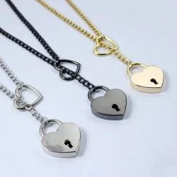 Heart O-Ring Lock Cuban Chain Necklace