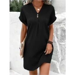 Fashion V-neck Short-sleeved Dress