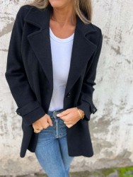 Women's Coat With Loose Lapels Pockets