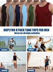 6-Pack Men's Athletic Tank Tops - Moisture-Wicking Quick-Dry Shirts For Outdoors & Sports