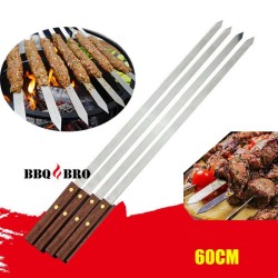 Skewer Stainless Steel Wooden Handle