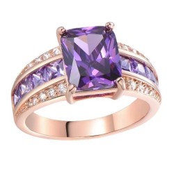 Elegant Sapphire and Amethyst Rings Set