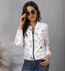 Autumn Women's Printed Long-sleeve Zipper Jacket