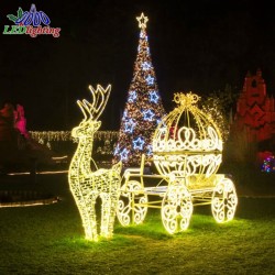 Custom Outdoor LED Reindeer with Sleigh - Hot Sell Christmas Decoration